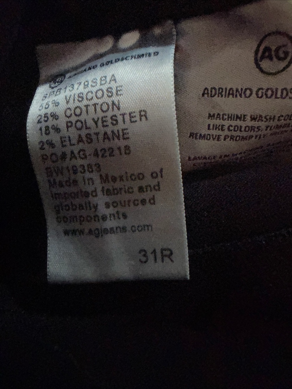 AG Adriano Goldschmied Black Women's Jeans the Farrah skinny size 31 - Picture 7 of 7